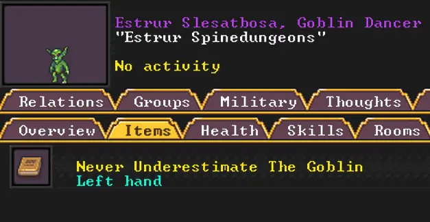 Screenshot of the naked goblin dancer